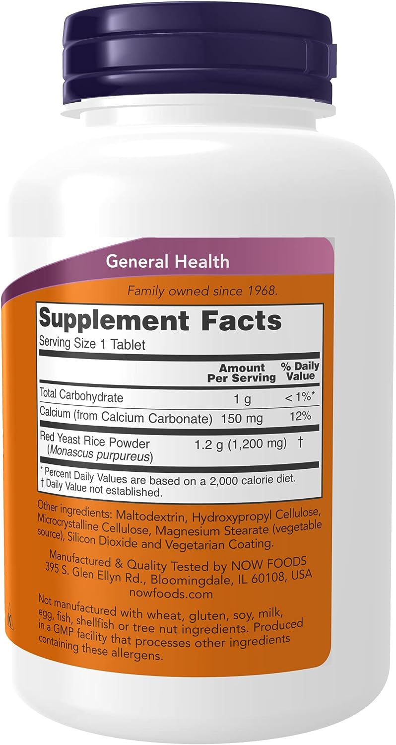 NOW Supplements Red Yeast Rice 1200Mg. 120 Capsulas
