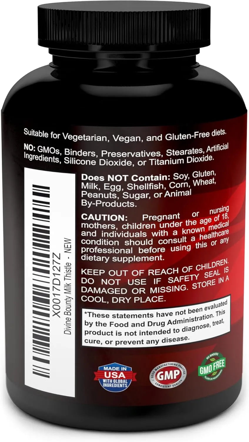 DIVINE BOUNTY - Divine Bounty Pure Milk Thistle 1200Mg. 120 Capsulas - The Red Vitamin MX - Suplementos Alimenticios - {{ shop.shopifyCountryName }}