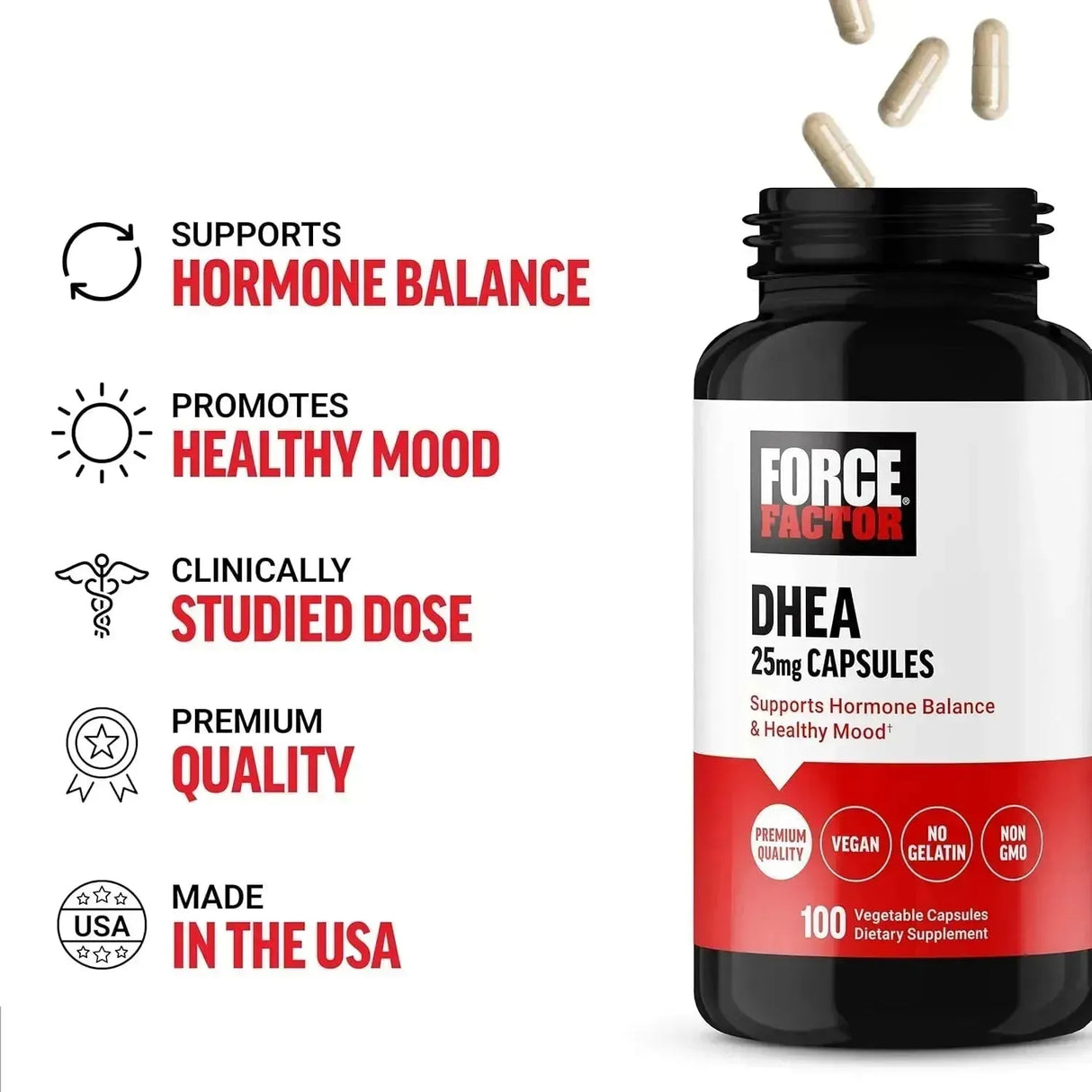 FORCE FACTOR - Force Factor DHEA 25Mg. 100 Capsulas - The Red Vitamin MX - Suplementos Alimenticios - {{ shop.shopifyCountryName }}