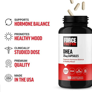 FORCE FACTOR - Force Factor DHEA 25Mg. 100 Capsulas - The Red Vitamin MX - Suplementos Alimenticios - {{ shop.shopifyCountryName }}