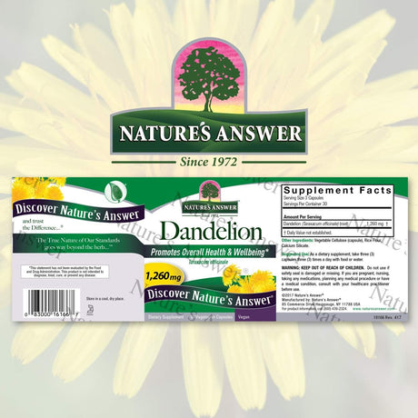 Nature's Answer Dandelion Root 1260Mg. 90 Capsulas