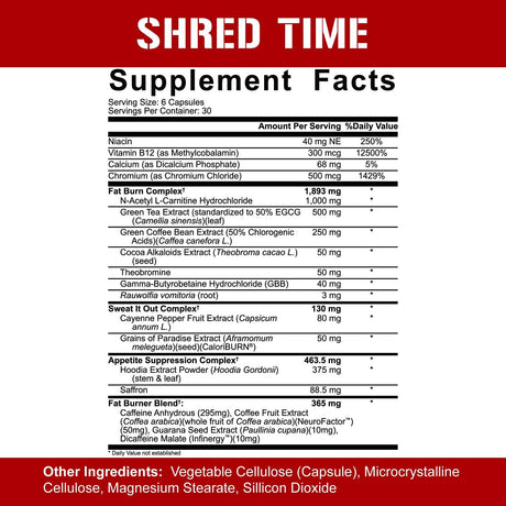 5% Nutrition Shred Time Fat Burner 180 Capsulas