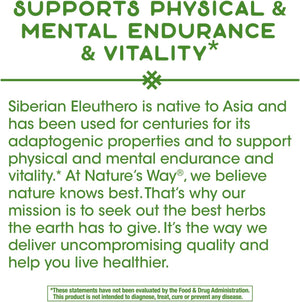 Nature's Way Premium Herbal Siberian Eleuthero 1275Mg. 180 Capsulas