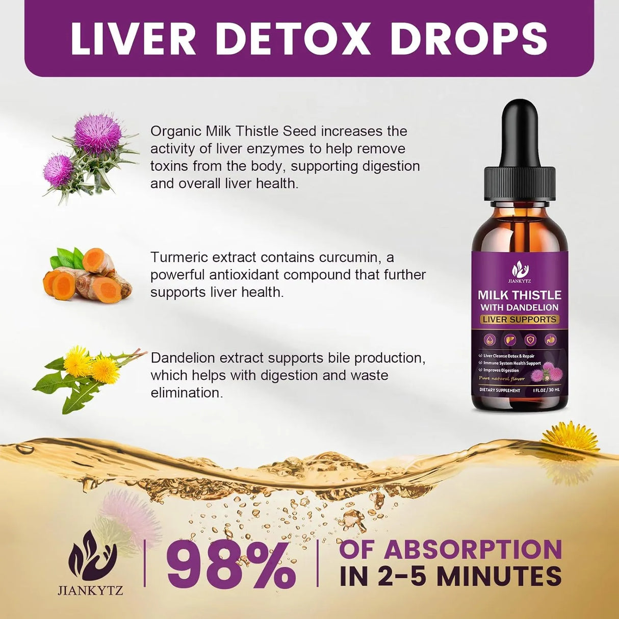 JIANKYTZ - JIANKYTZ Milk Thistle Liver Cleanse Detox & Repair 1 Fl.Oz. 2 Pack - The Red Vitamin MX - Suplementos Alimenticios - {{ shop.shopifyCountryName }}