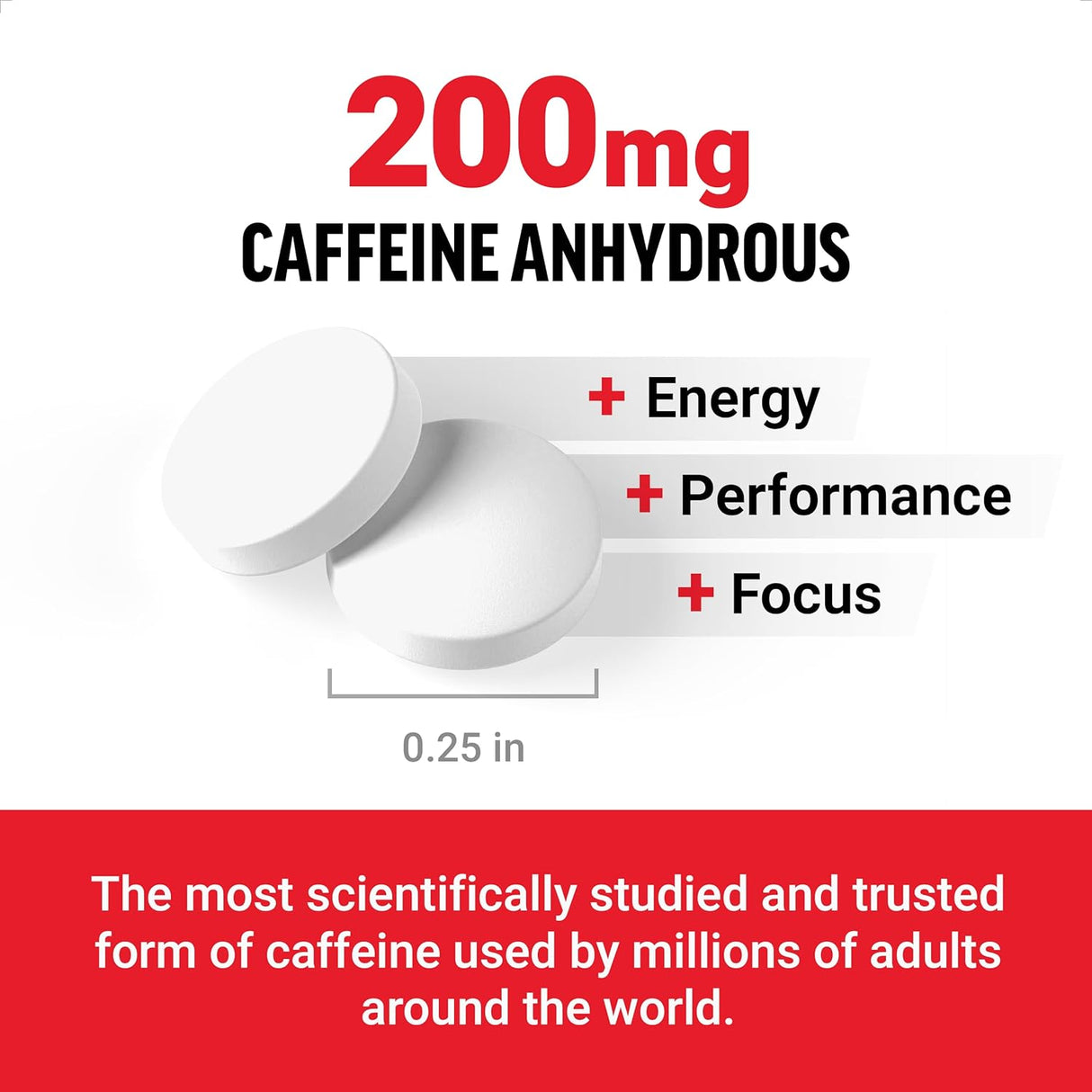 Force Factor Caffeine Pills 200Mg. 100 Tabletas