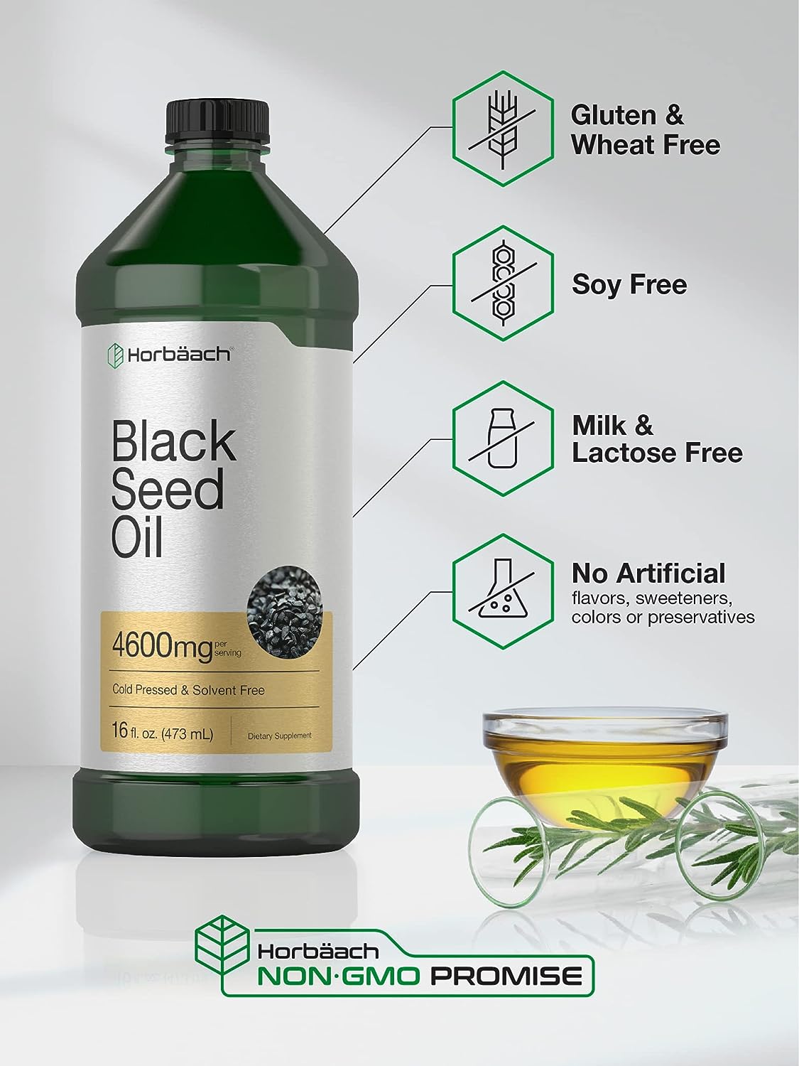 Horbaach Black Seed Oil 4600Mg. 473Ml.