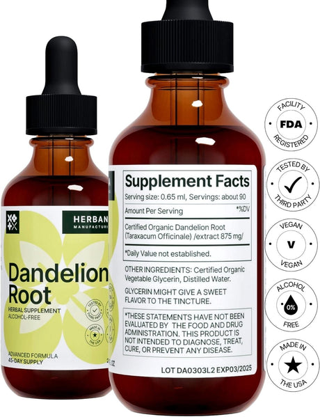 Herbana Dandelion Root Liquid Extract 2 Fl.Oz.