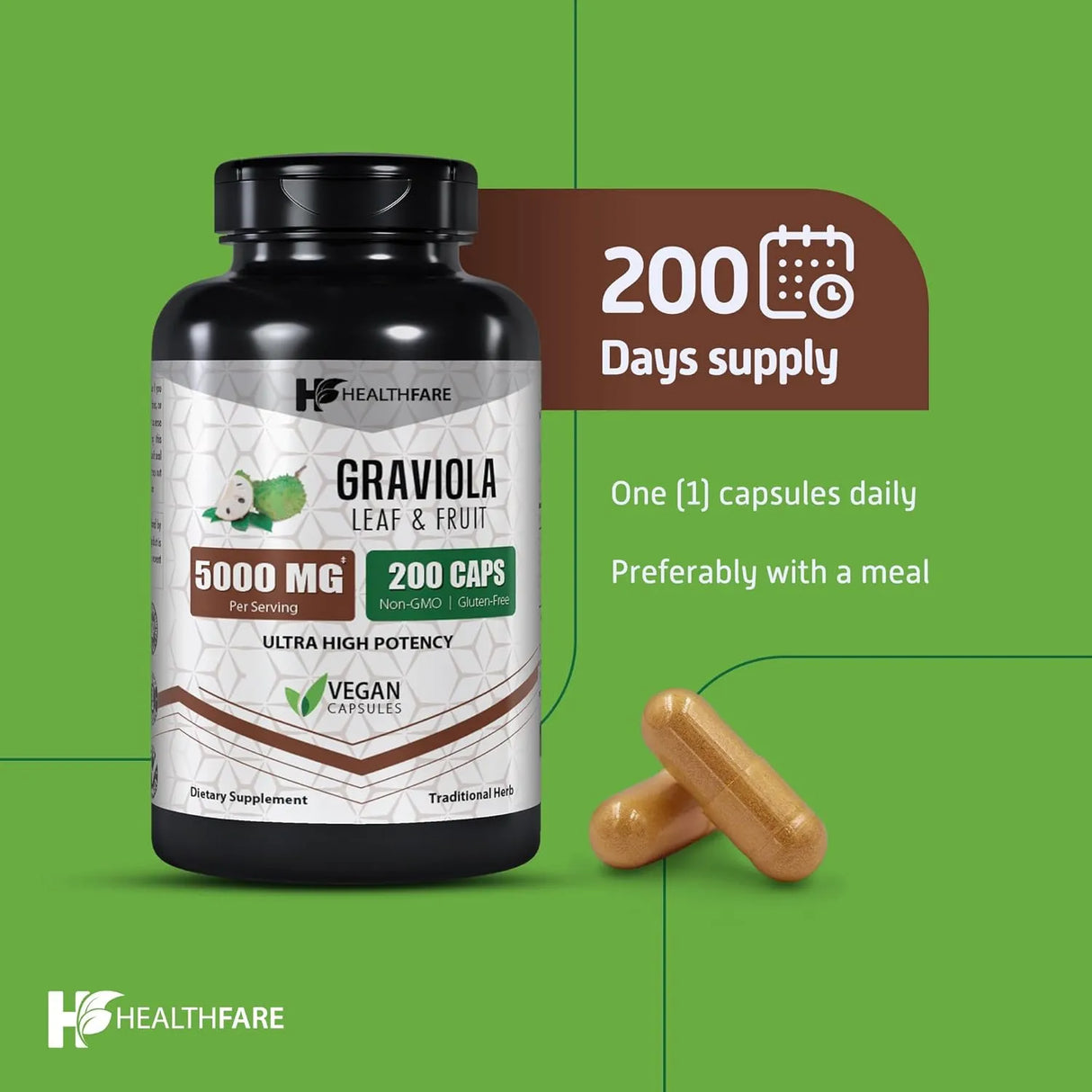 HEALTHFARE - Healthfare Graviola 5000Mg. 200 Capsulas 2 Pack - The Red Vitamin MX - Suplementos Alimenticios - {{ shop.shopifyCountryName }}