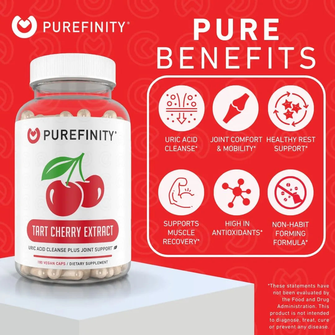 PUREFINITY - PUREFINITY Tart Cherry 3000Mg. 180 Capsulas - The Red Vitamin MX - Suplementos Alimenticios - {{ shop.shopifyCountryName }}