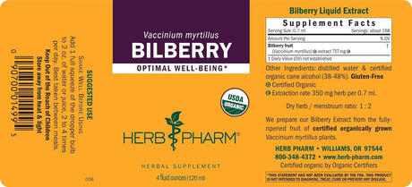 Herb Pharm Bilberry Liquid Extract 120Ml.