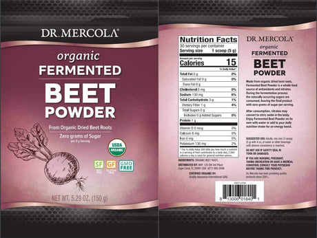 Dr. Mercola Organic Fermented Beet Powder 150Gr.