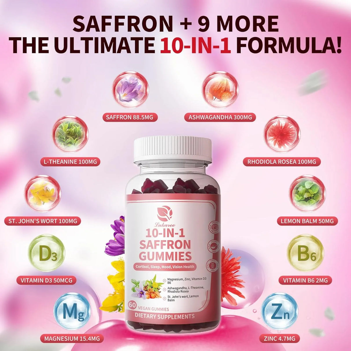 LUKAREE - Lukaree 10 IN 1 Saffron Gummies 60 Gomitas 2 Pack - The Red Vitamin MX - Suplementos Alimenticios - {{ shop.shopifyCountryName }}