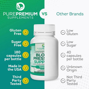 PUREPREMIUM SUPPLEMENTS - PurePremium Blood Pressure 180 Capsulas - The Red Vitamin MX - Suplementos Alimenticios - {{ shop.shopifyCountryName }}
