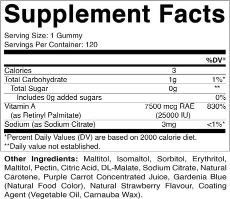 Vitamatic Sugar Free Vitamin A 25000 IU 120 Gomitas
