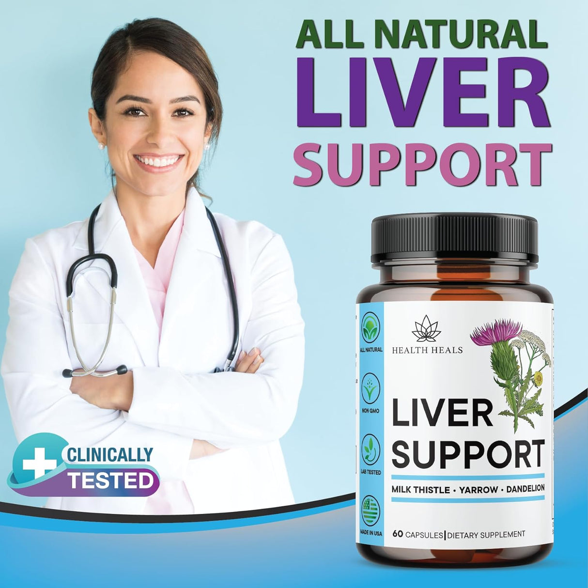 Health Heals Liver Cleanse & Repair Formula 60 Capsulas 3 Pack