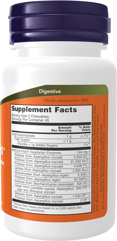 NOW Supplements ChewyZymes 90 Tabletas Masticables