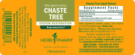 Herb Pharm Chaste Tree Liquid Extract 30Ml.