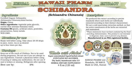 Hawaii Pharm Schisandra Alcohol-Free Liquid Extract 2 Fl.Oz.
