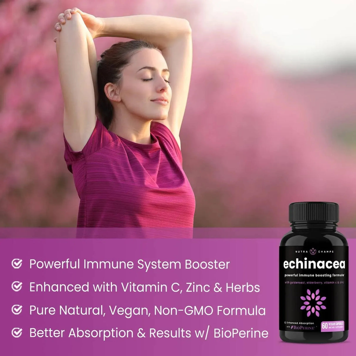 NUTRACHAMPS - NutraChamps Echinacea Goldenseal 1000Mg. 60 Capsulas - The Red Vitamin MX - Suplementos Alimenticios - {{ shop.shopifyCountryName }}