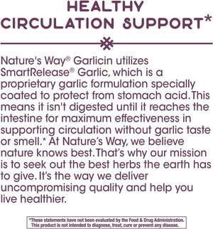 Nature's Way Premium Herbal Garlicin Cardio 350Mg. 180 Tabletas