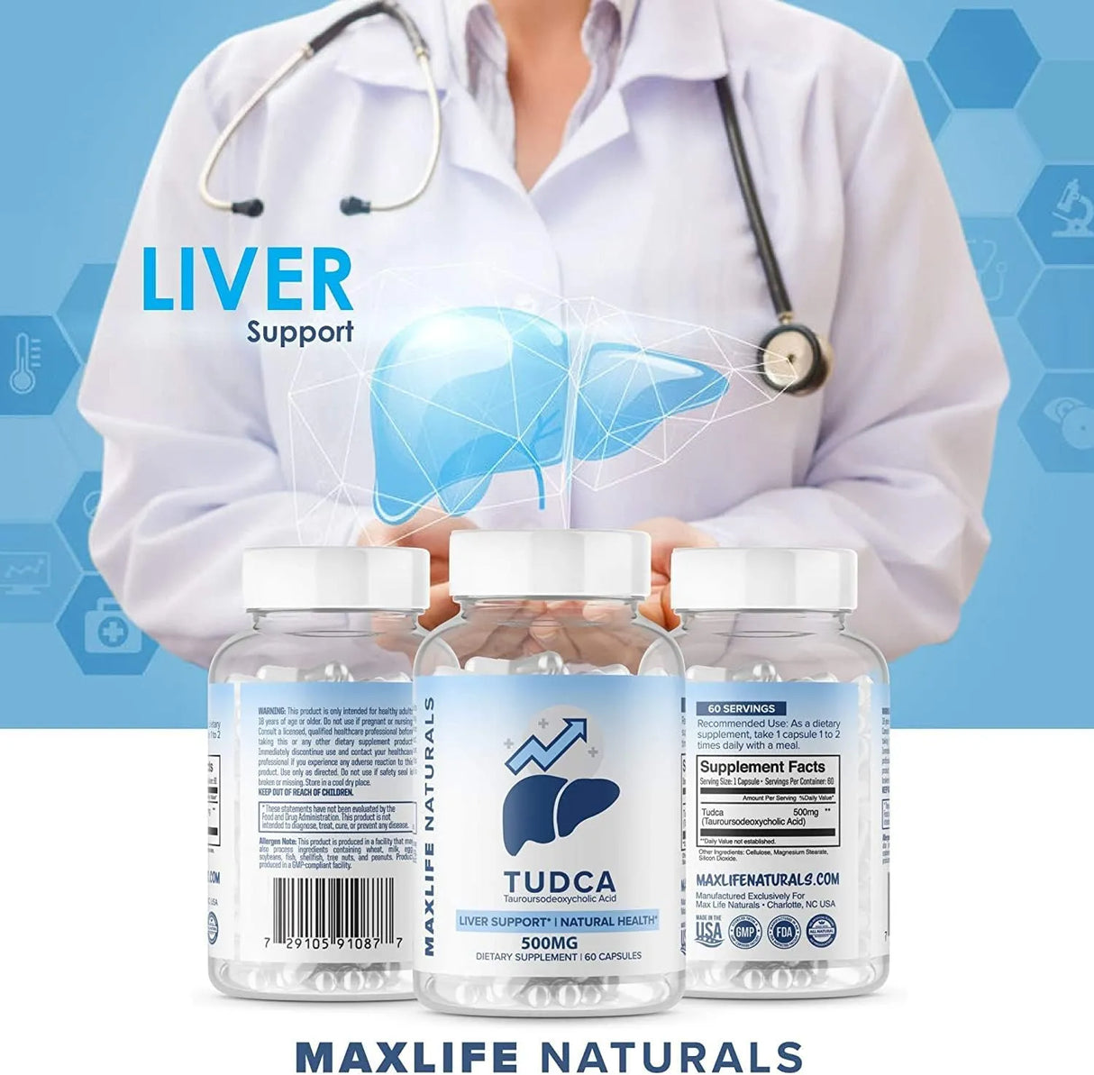 MAXLIFE NATURALS - MAXLIFE NATURALS Tudca Bile Salts Liver Support 500Mg. 60 Capsulas - The Red Vitamin MX - Suplementos Alimenticios - {{ shop.shopifyCountryName }}