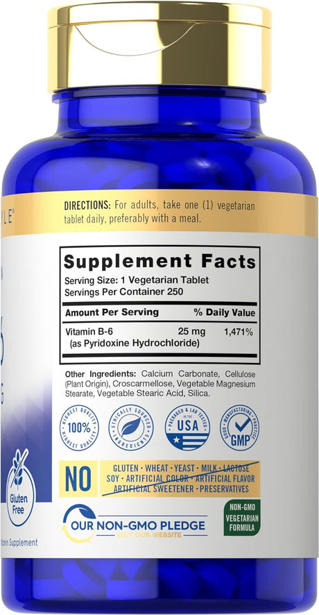 Carlyle Vitamin B6 25Mg. 250 Tabletas