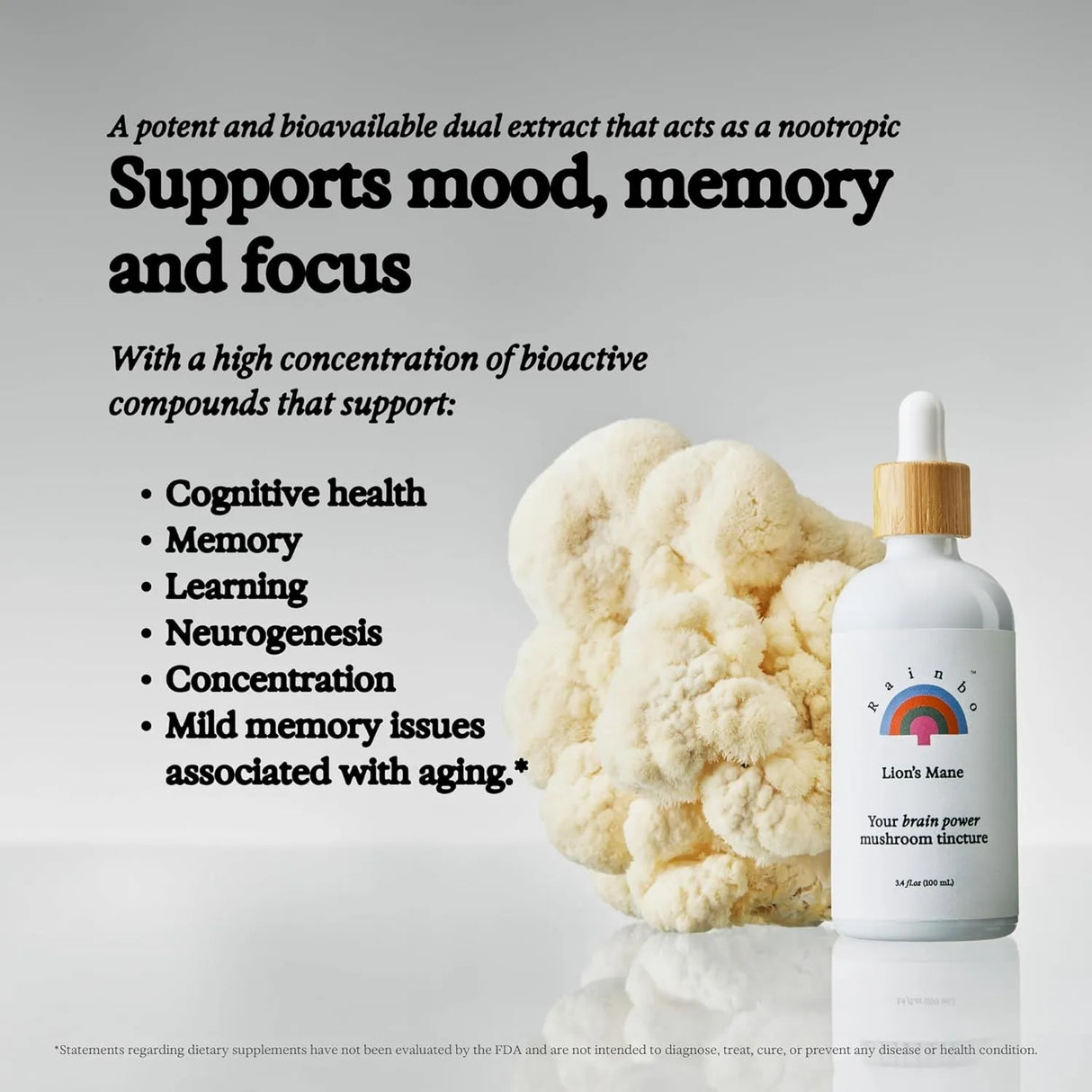 RAINBO - Rainbo Lion's Mane Mushroom Tincture 3.4 Fl.Oz. - The Red Vitamin MX - Suplementos Alimenticios - {{ shop.shopifyCountryName }}