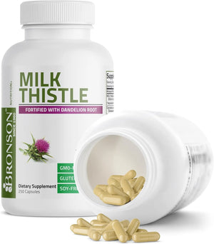 BRONSON - Bronson Milk Thistle Silymarin Marianum & Dandelion Root Liver Health Support 360 Capsulas - The Red Vitamin MX - Suplementos Alimenticios - {{ shop.shopifyCountryName }}