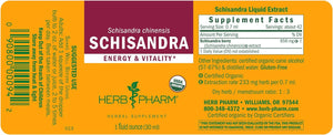 Herb Pharm Certified Organic Schisandra Berry Liquid Extract 30Ml.