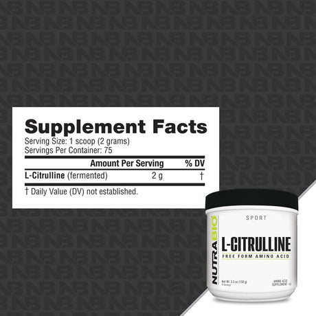 NutraBio L-Citrulline Powder 150Gr.