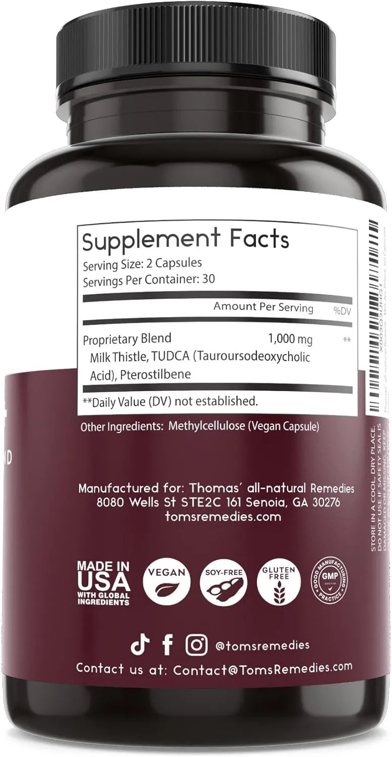 THOMAS - Thomas' all-natural Remedies Tudca 1000Mg. 60 Capsulas - The Red Vitamin MX - Suplementos Alimenticios - {{ shop.shopifyCountryName }}