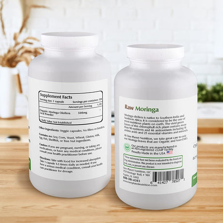 One Planet Nutrition Organic Moringa 500Mg. 120 Capsulas