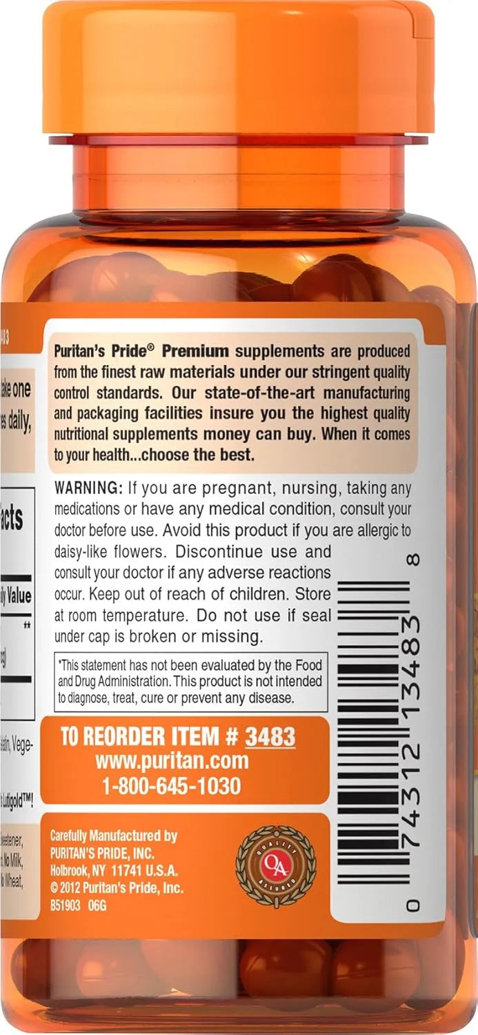 PURITAN'S PRIDE - Puritan's Pride Lutein 6Mg. with Zeaxanthin 200 Capsulas Blandas - The Red Vitamin MX - Suplementos Alimenticios - {{ shop.shopifyCountryName }}