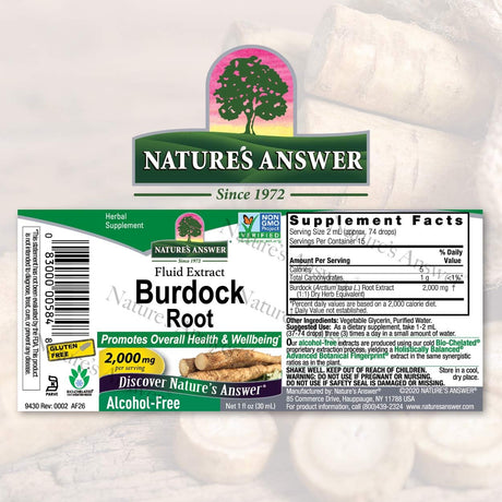 Nature's Answer Alcohol-Free Burdock Root Extract 1 Fl.Oz.