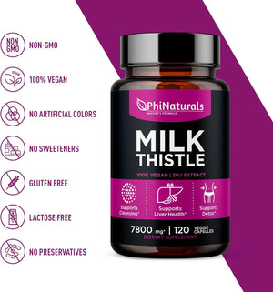 PHINATURALS - PhiNaturals Milk Thistle Extract 260Mg. 120 Capsulas - The Red Vitamin MX - Suplementos Alimenticios - {{ shop.shopifyCountryName }}