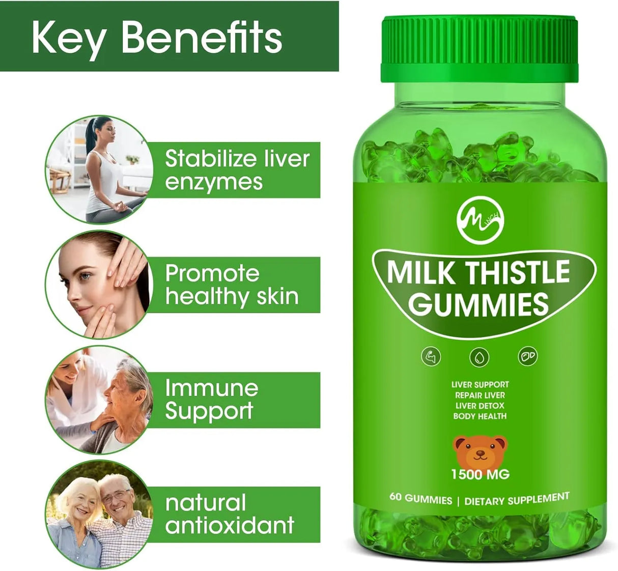 M INCH - M inch Milk Thistle Gummies 60 Gomitas - The Red Vitamin MX - Suplementos Alimenticios - {{ shop.shopifyCountryName }}