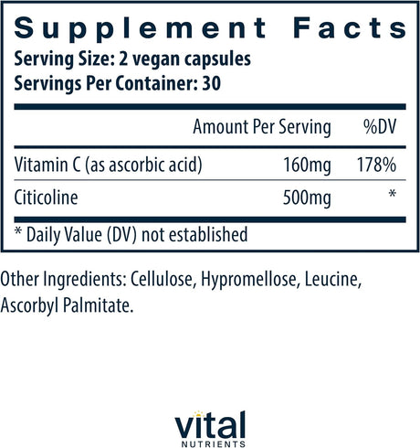 Vital Nutrients Citicoline 250Mg. 60 Capsulas