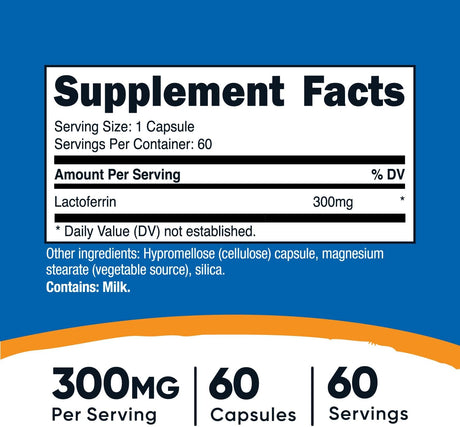 Nutricost Lactoferrin 300Mg. 60 Capsulas