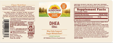 Sundown DHEA 50Mg. 60 Tabletas