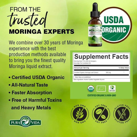 PURA VIDA Moringa Leaf Extract Drops 60Ml.