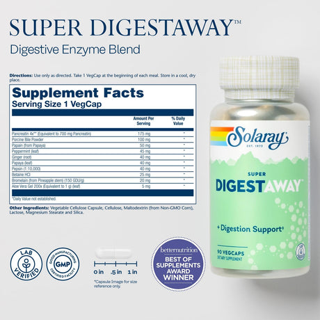 SOLARAY Super Digestaway Digestive Enzymes 90 Capsulas