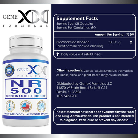 GENEX NR Nicotinamide Riboside 500Mg. 120 Capsulas