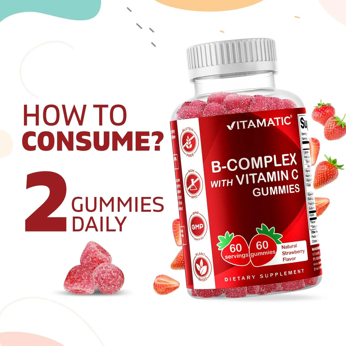 VITAMATIC - Vitamatic Vitamin B Complex Gummies with Vitamin C 60 Gomitas 2 Pack - The Red Vitamin MX - Suplementos Alimenticios - {{ shop.shopifyCountryName }}