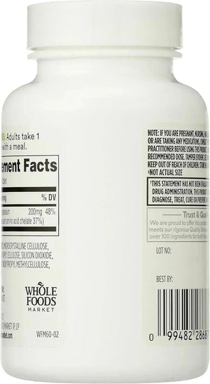 365 - 365 by Whole Foods Market Magnesium 200Mg. 60 Tabletas - The Red Vitamin MX - Suplementos Alimenticios - {{ shop.shopifyCountryName }}