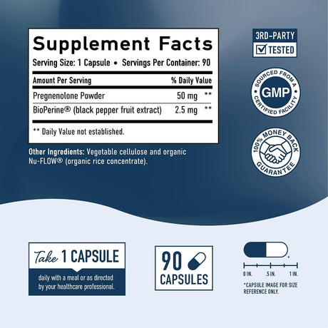 SM Nutrition Pregnenolone Supplement 50Mg. 90 Capsulas