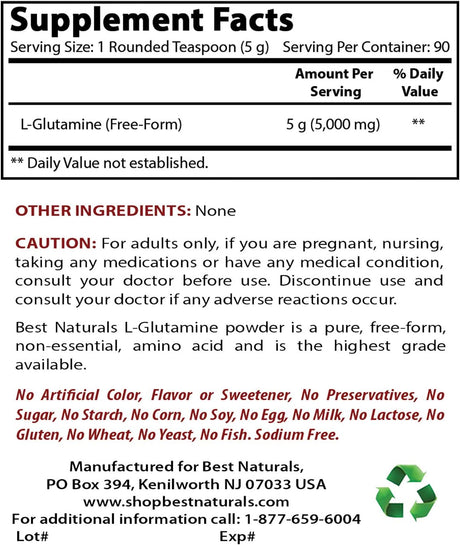 Best Naturals L-Glutamine Powder 454Gr.