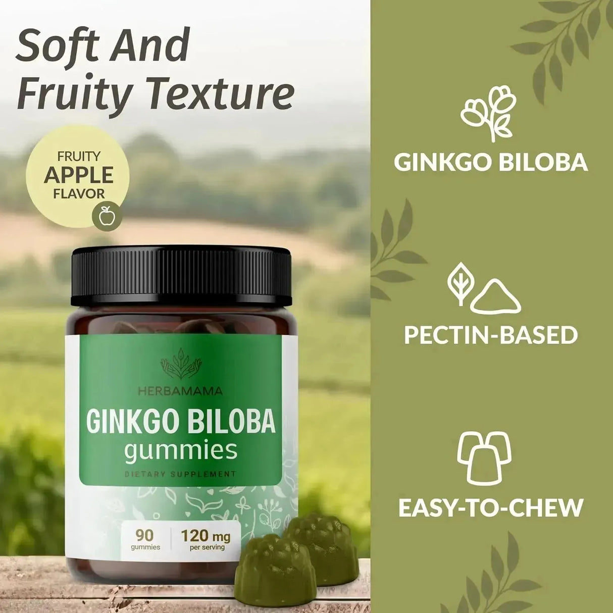 HERBAMAMA - HERBAMAMA Ginkgo Biloba Gummies 120Mg. 90 Gomitas - The Red Vitamin MX - Suplementos Alimenticios - {{ shop.shopifyCountryName }}
