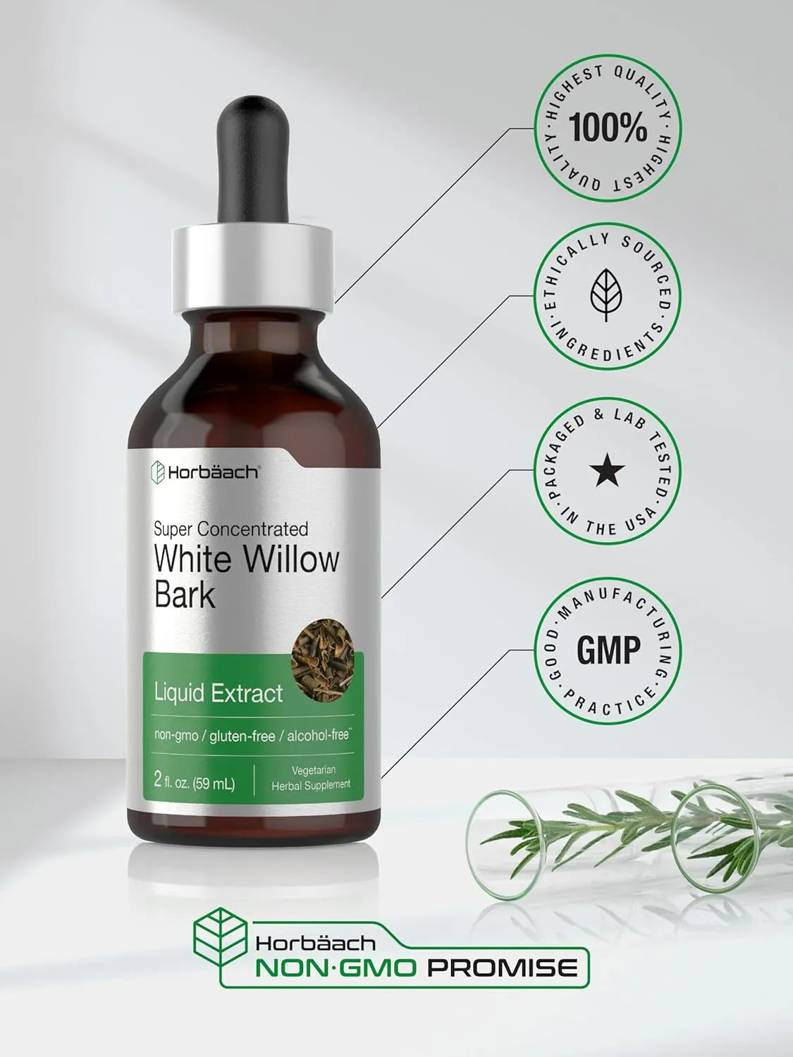 HORBAACH - Horbaach White Willow Bark Extract Tincture 2 Fl.Oz. - The Red Vitamin MX - Suplementos Alimenticios - {{ shop.shopifyCountryName }}