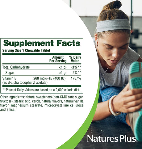 NaturesPlus Vitamin E Chewable 268Mg. 90 Tabletas