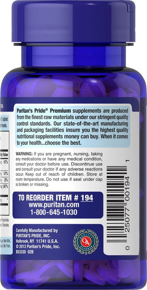 PURITAN'S PRIDE - Puritan's Pride Premium Vitamin B-Complex and Vitamin B-12 180 Tabletas - The Red Vitamin MX - Suplementos Alimenticios - {{ shop.shopifyCountryName }}